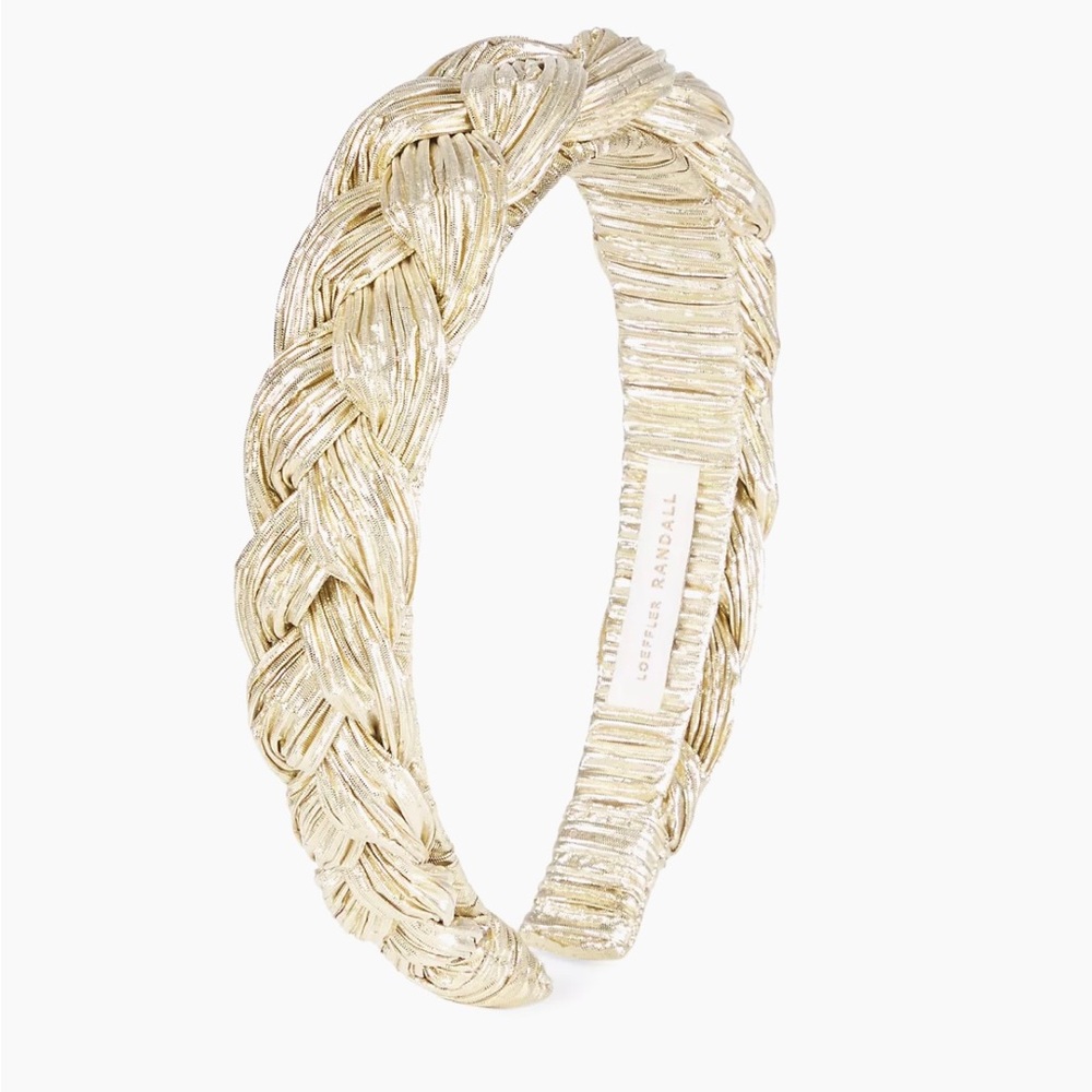 Loeffler Randall Gold Braided Metallic Headband